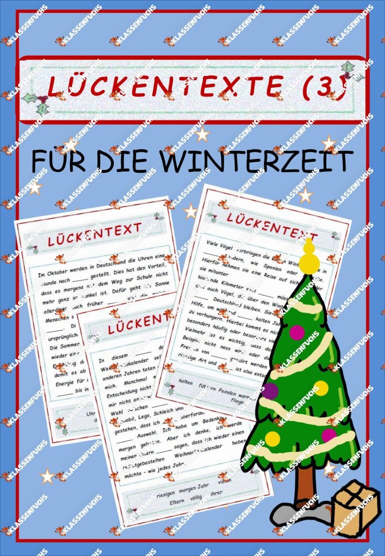 Winter: Lesetraining – Lückentext 3